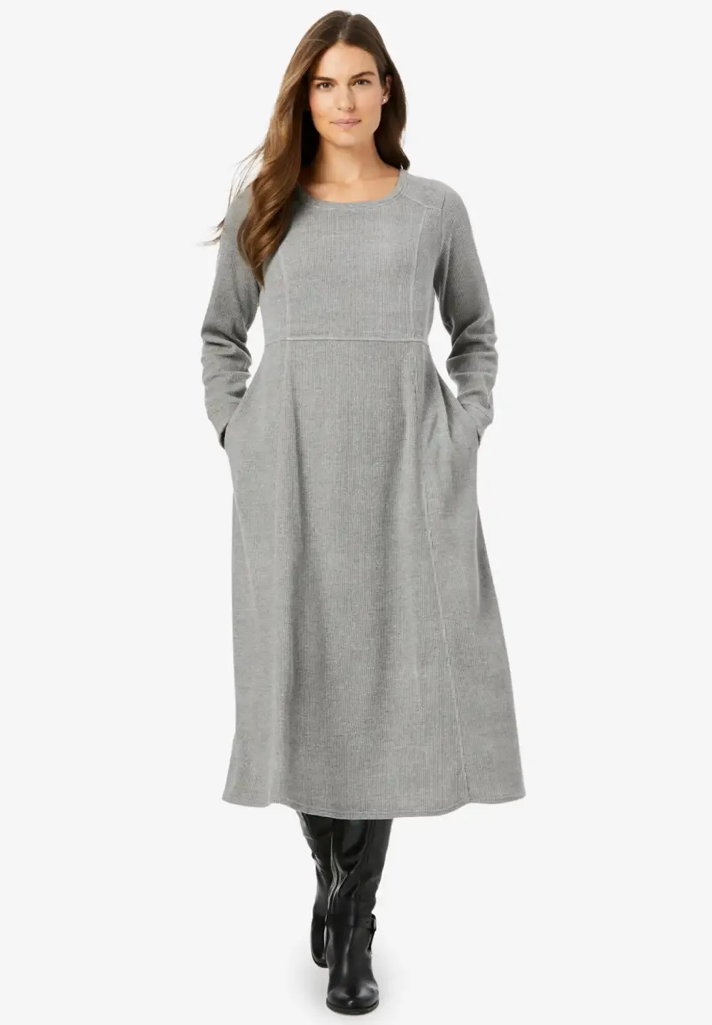 Thermal Knit A-Line Dress
