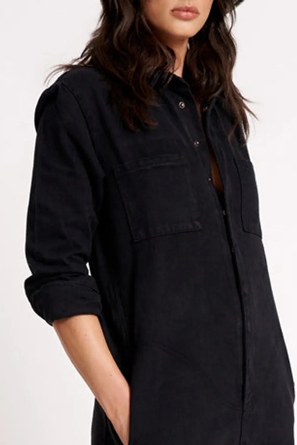 Black Retro Loose Soft  Jumpsuit