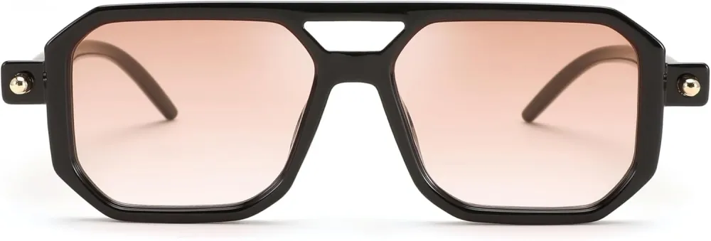 FEISEDY Vintage Square 70s Flat Aviator Sunglasses Women Men Classic Retro Stylish Frame UV400 Sunglasses B2622