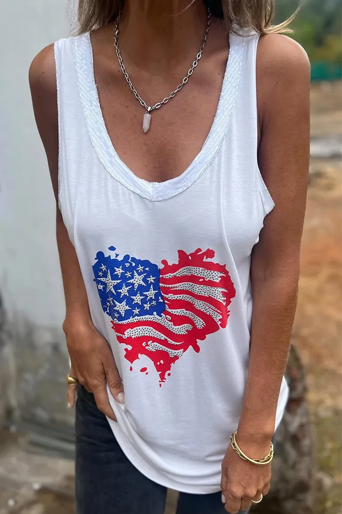 Women's flag pattern casual vest