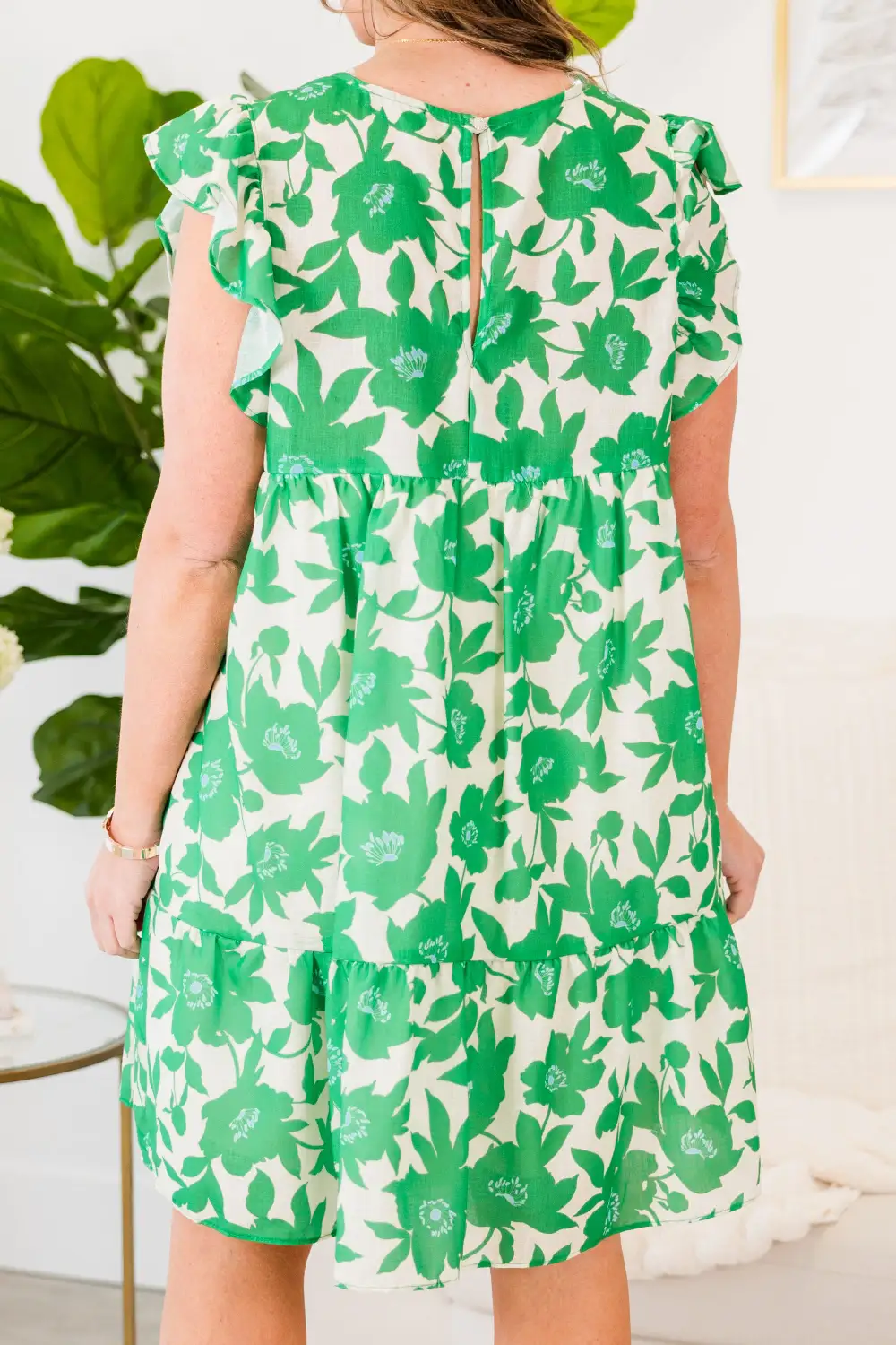 Next Big Move Dress, Green Floral
