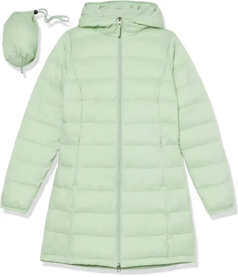 Women's Lightweight Water-Resistant Hooded Puffer Coat (Available in Plus Size)