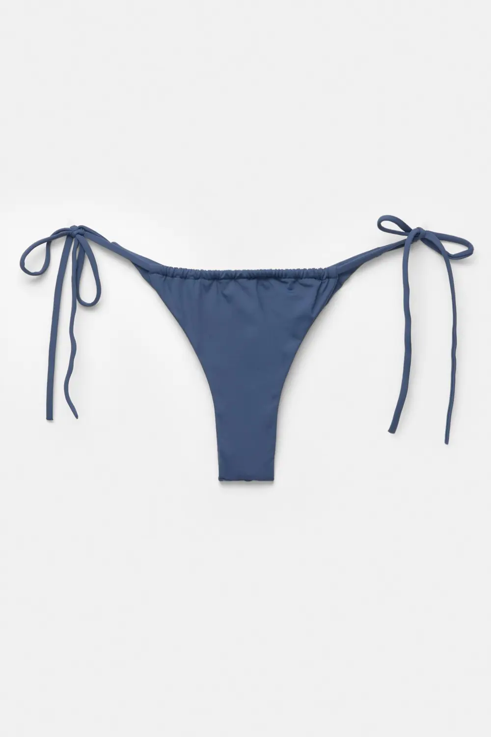 Gathered thong bikini bottoms