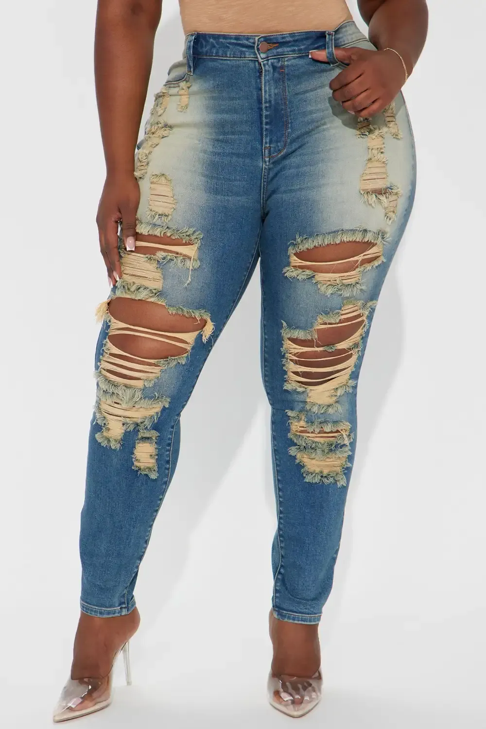 Wanna Know Tinted Stretch Skinny Jean - Medium Wash