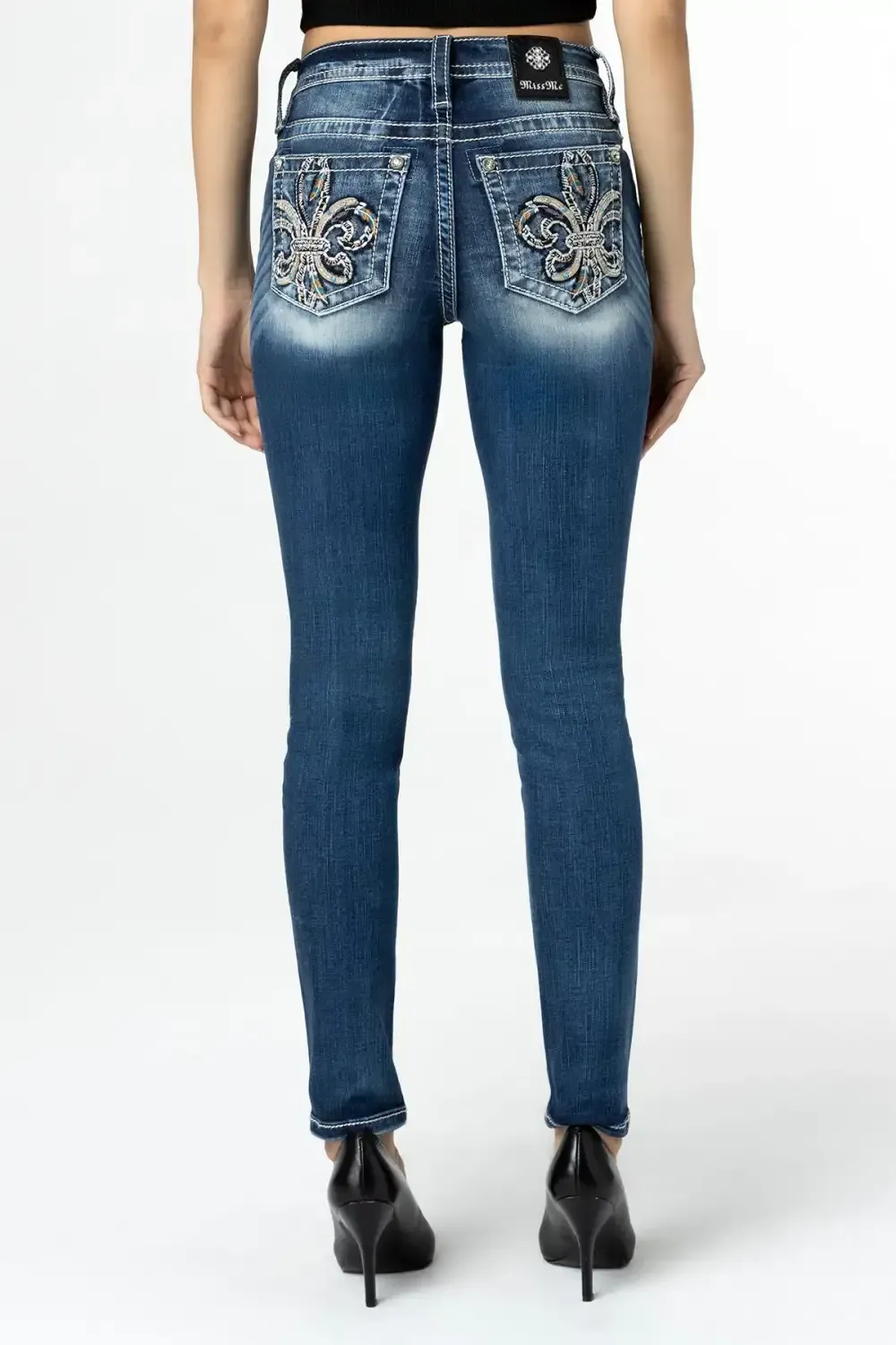 Vibrant Fleur De Lis Skinny Jeans