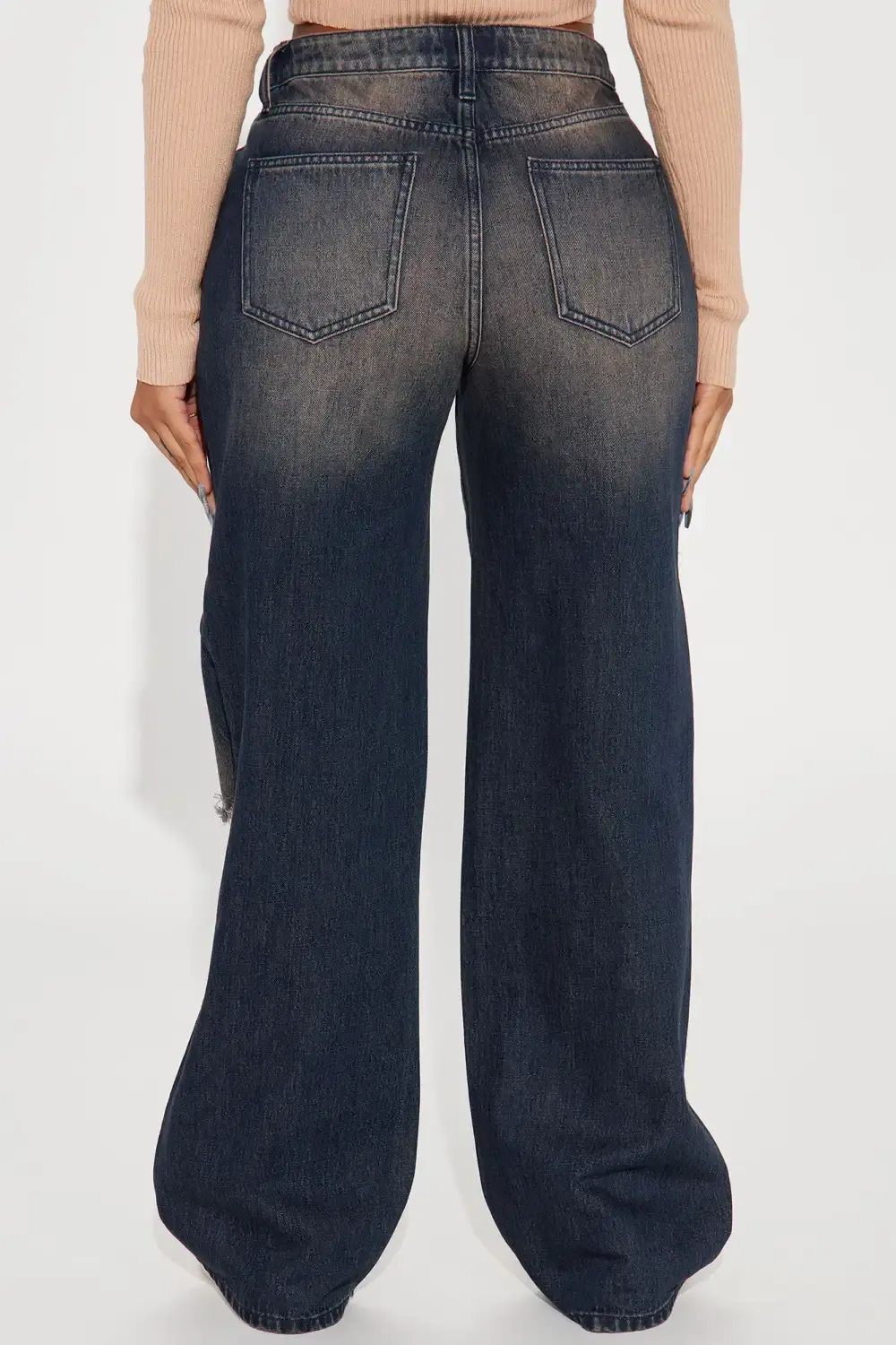 The Dalston Ripped Tinted Non Stretch Jeans - Dark Brown