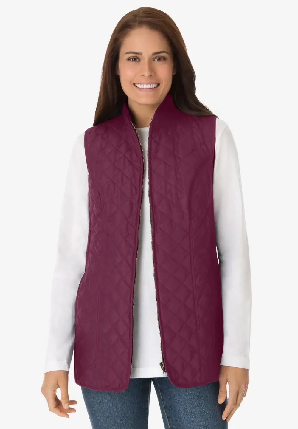 Zip-Front Quilted Vest