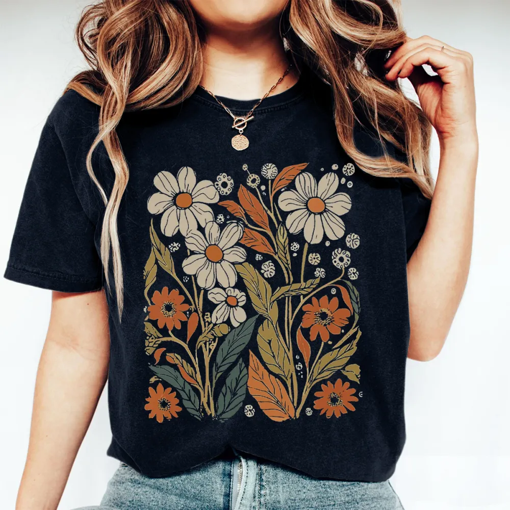 Boho WildFlowers Vintage Inspired T-Shirt