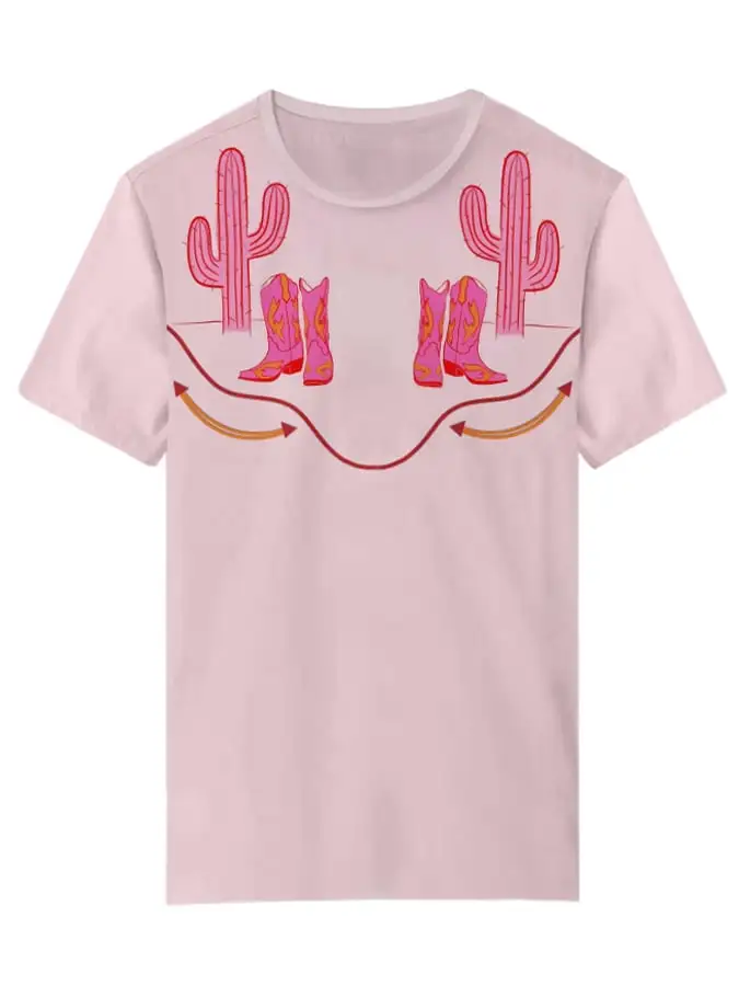 Women's Retro Western Style Printed Casual T-Shirt