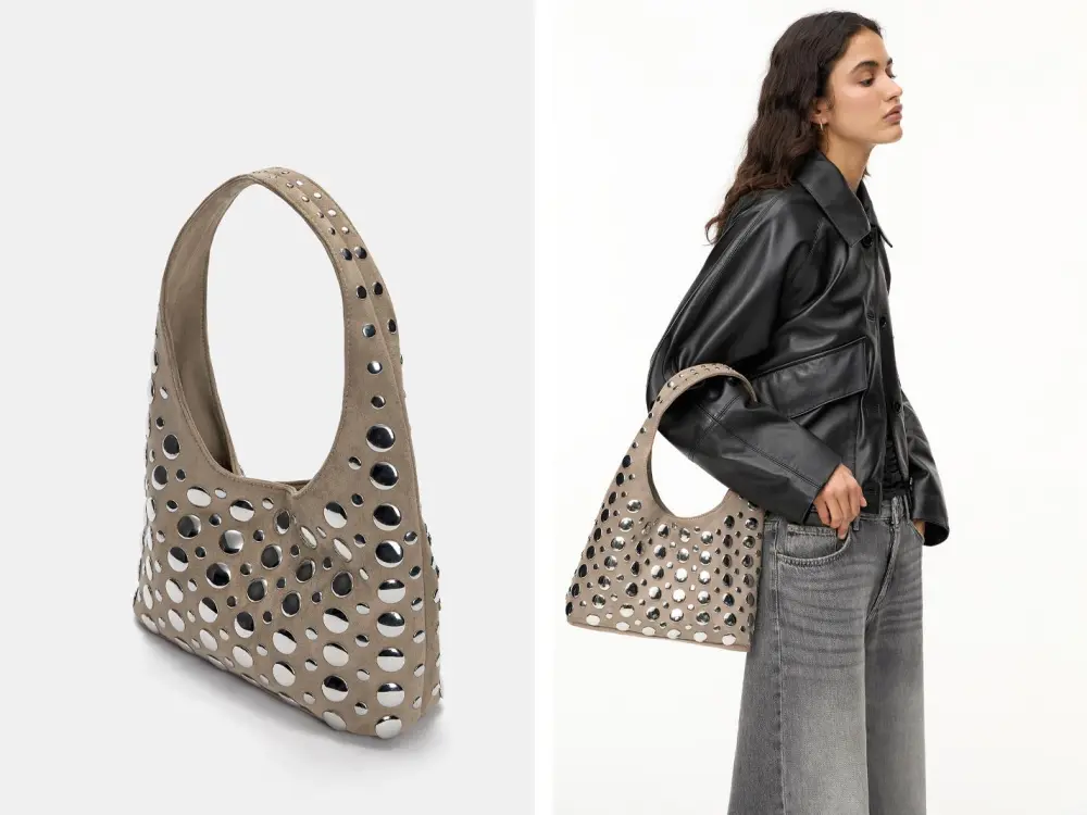 Bolso de hombro tachas