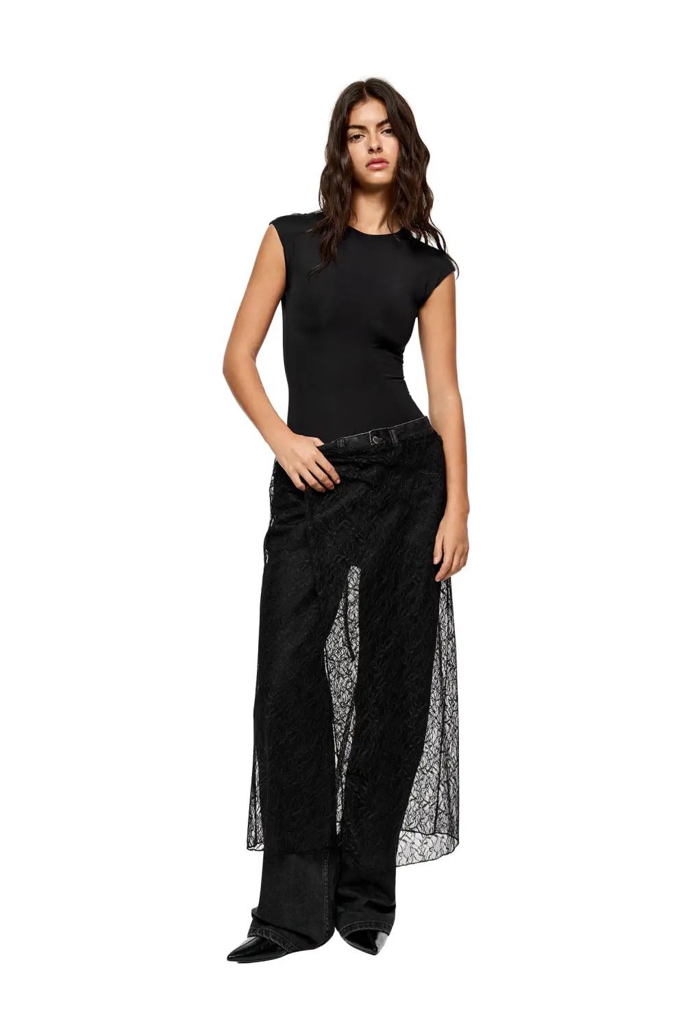 Short sleeve polyamide bodysuit