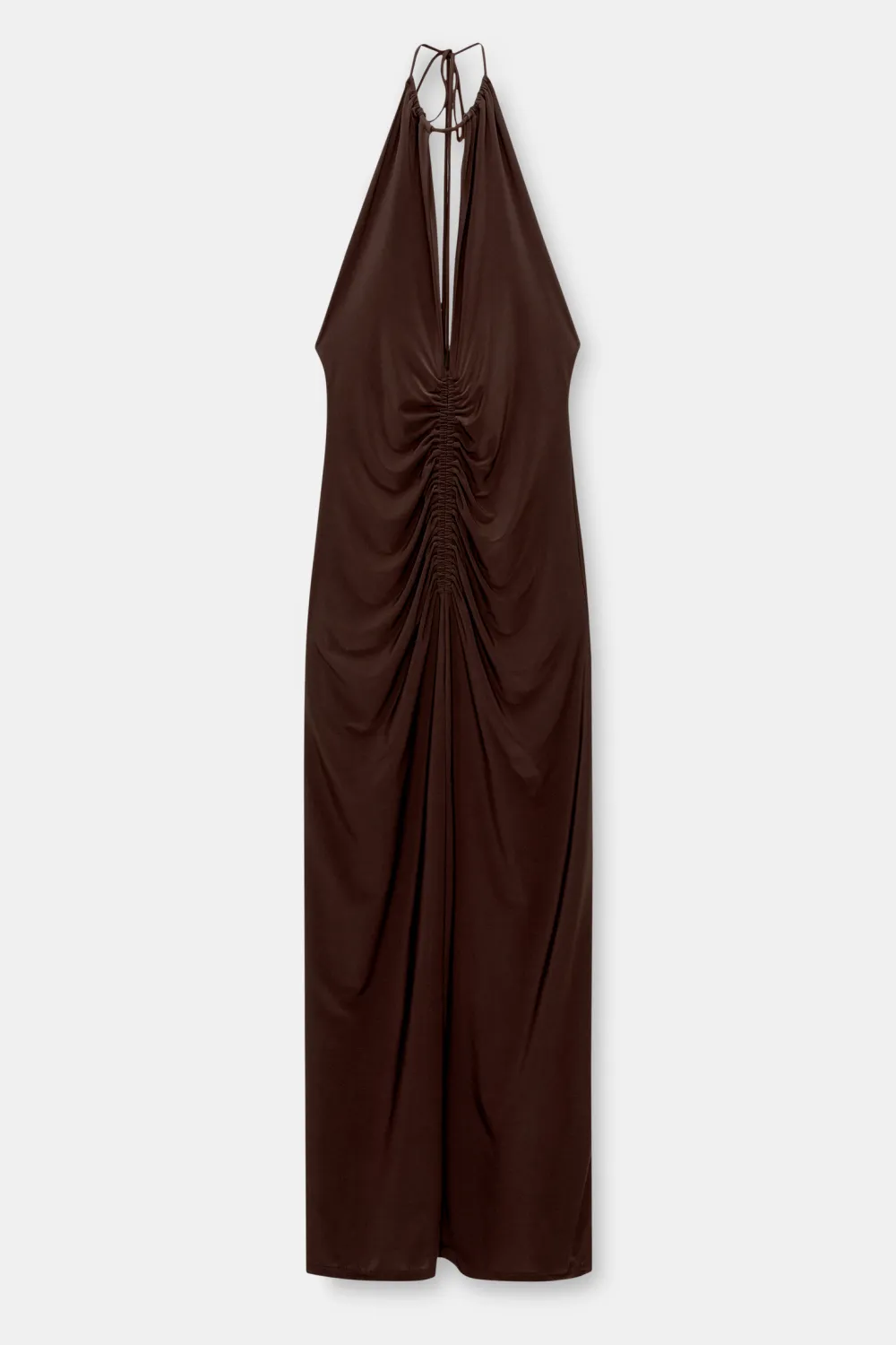 Vestido largo halter espalda descubierta