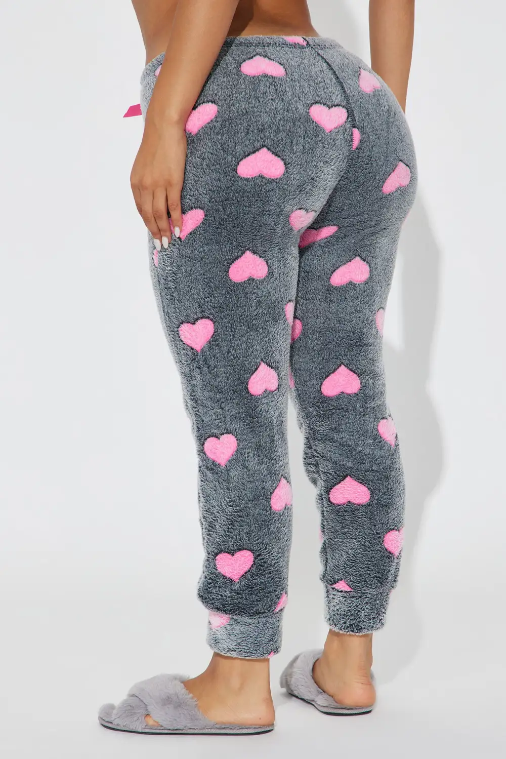 My Heart Is Yours Plush PJ Joggers - Black/Pink