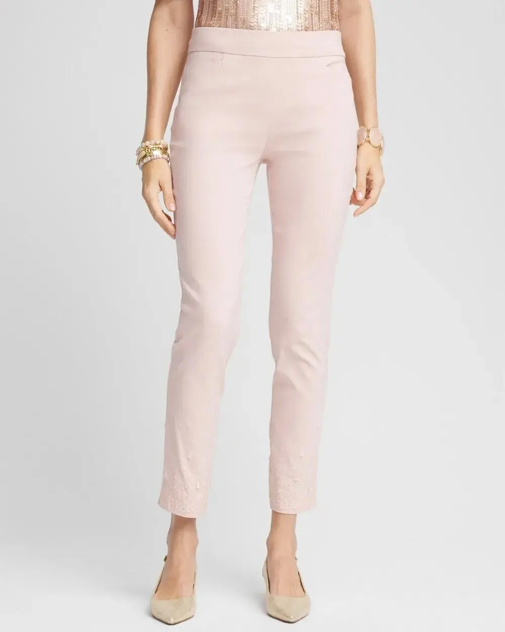 Brigitte Sequined Slim Ankle Pants
