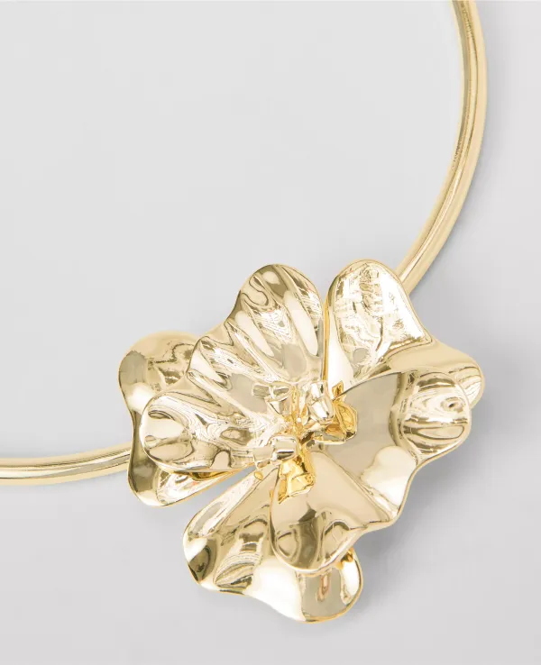 Metal Flower Statement Necklace
