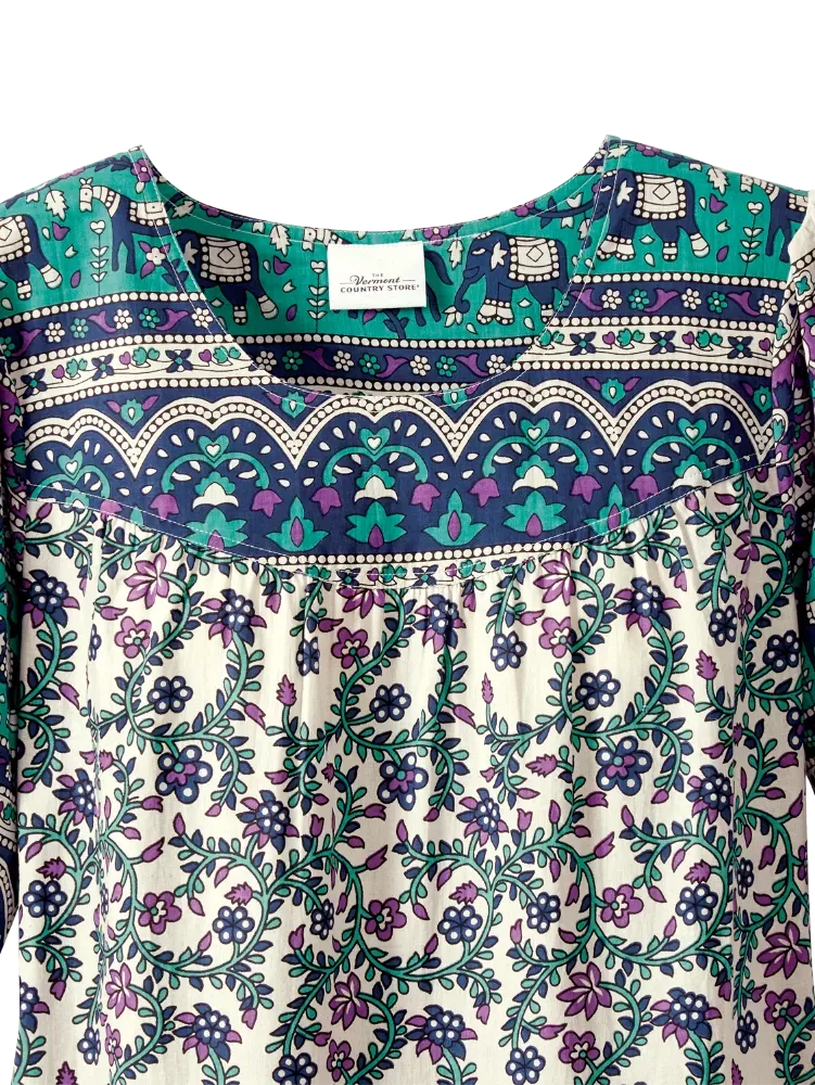 Mid-Calf Tiered Cotton Muumuu
