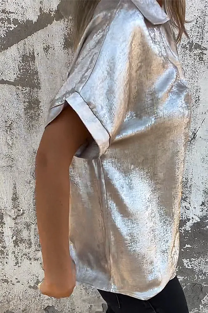 Women's silver hot casual loose shirt