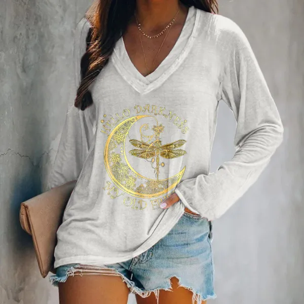Hello Darkness My Old Friend Printed Women's T-shirt