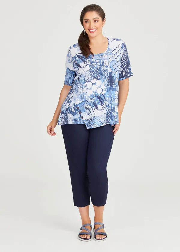 Stretch Linen Lounge Crop Pant