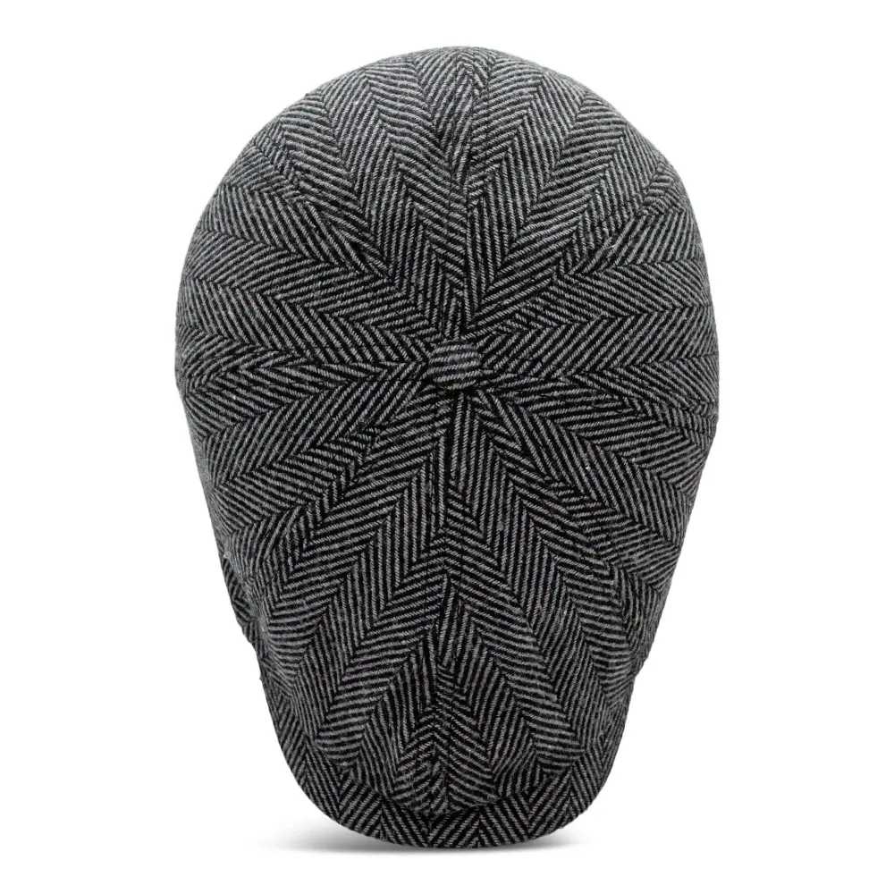 The Baker Boy Boston Scally Cap - Grey Herringbone