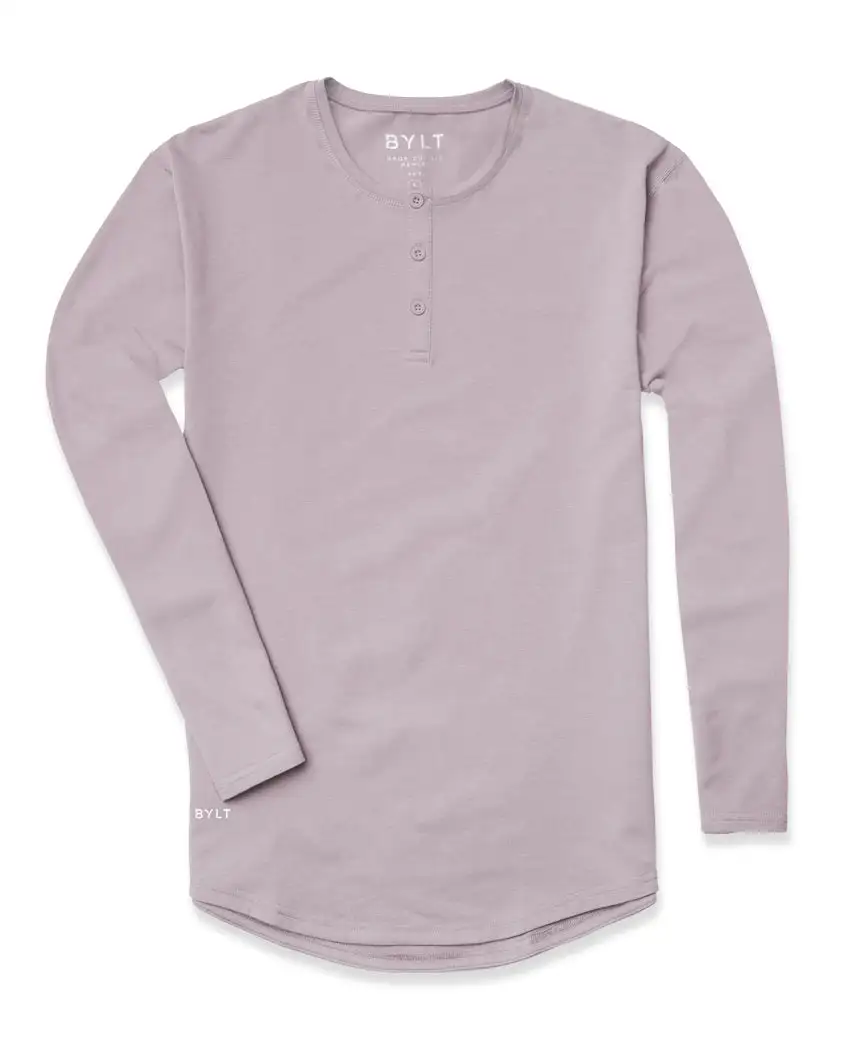 Henley Drop-Cut Long Sleeve: Lux