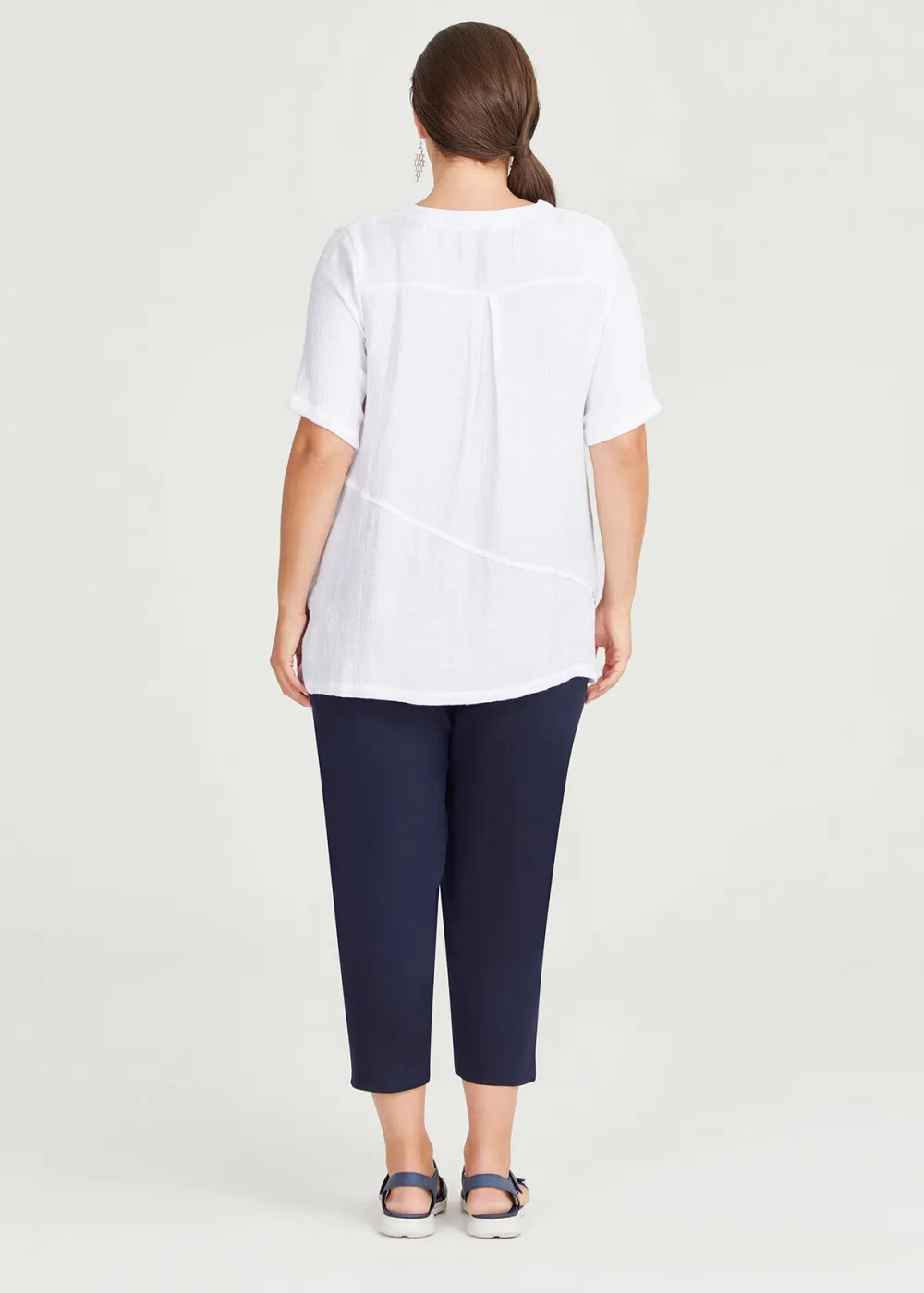 Seam Detail Crinkle Top