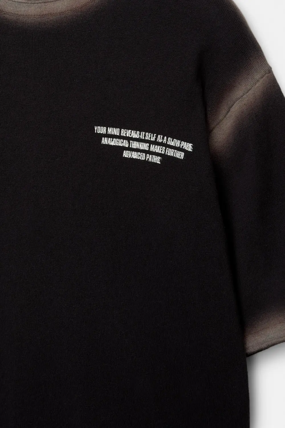Knit T-shirt with faded edges