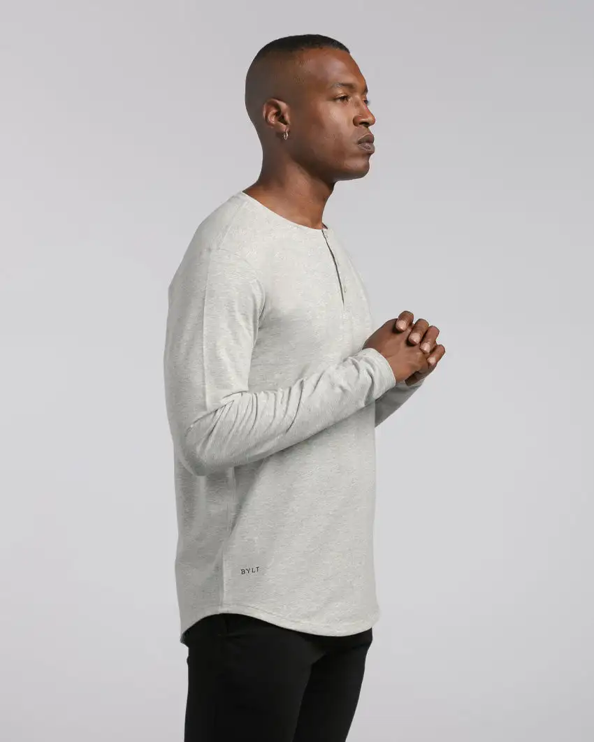 Henley Drop-Cut Long Sleeve: Lux