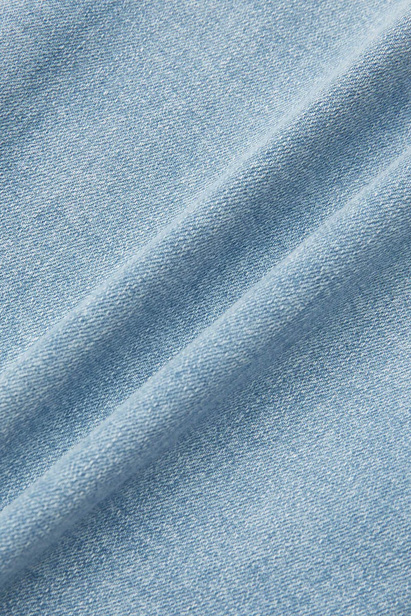 Button Fly Wash High Stretch High Waist Capri Jeans