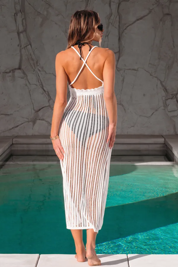 Cloud Nine White Cover-Up Midi Dress