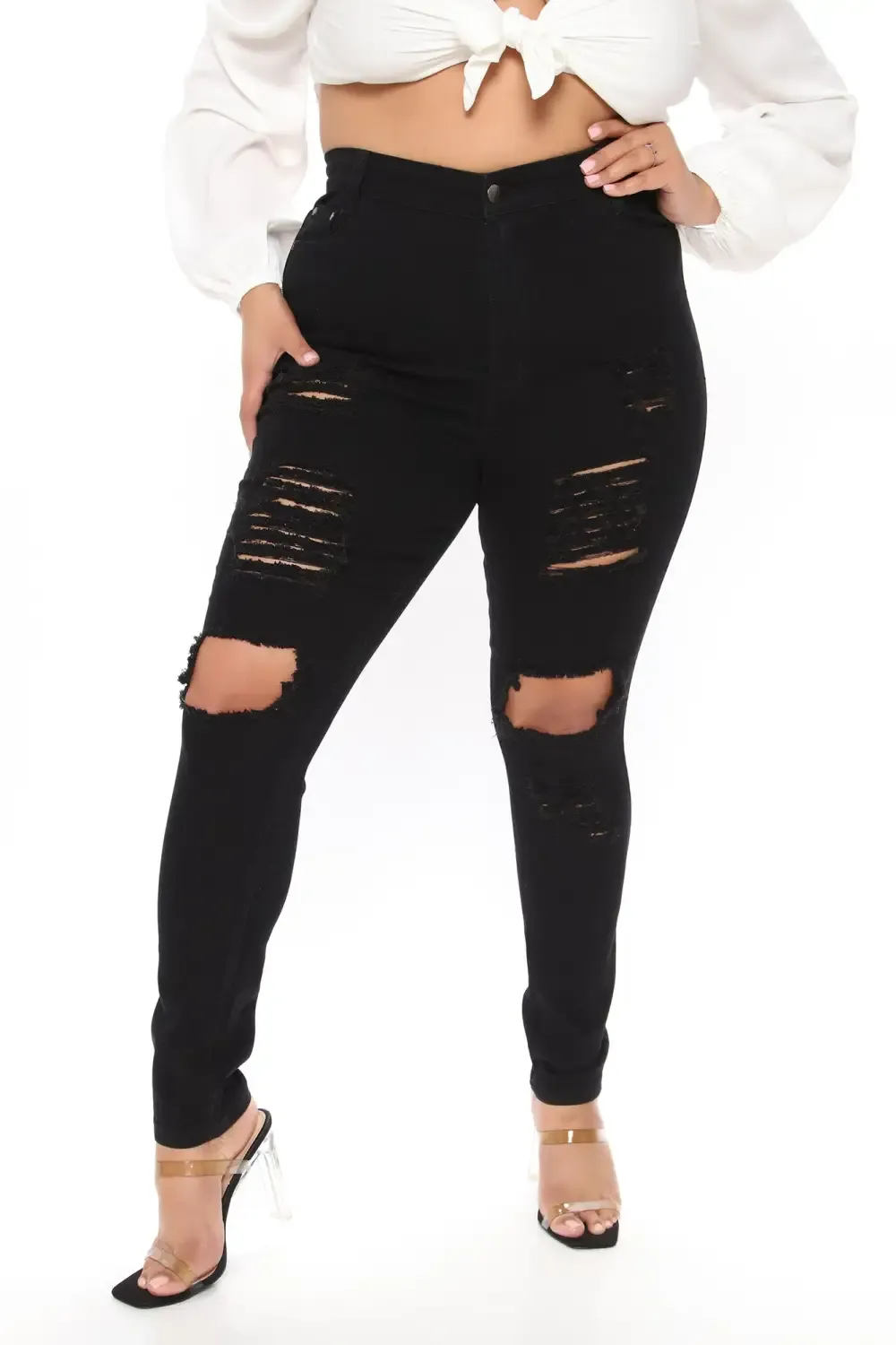 Say Yes To Distress Jeans - Black