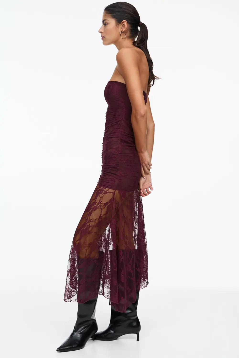 Vestido midi encaje