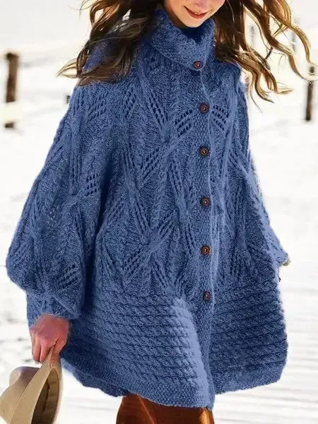 Vintage Cotton Knitted Button Design Sweater