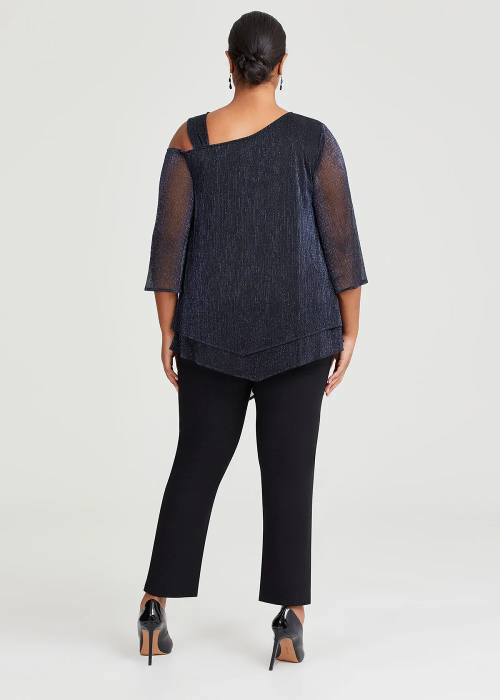 Shimmer Cold Shoulder Top