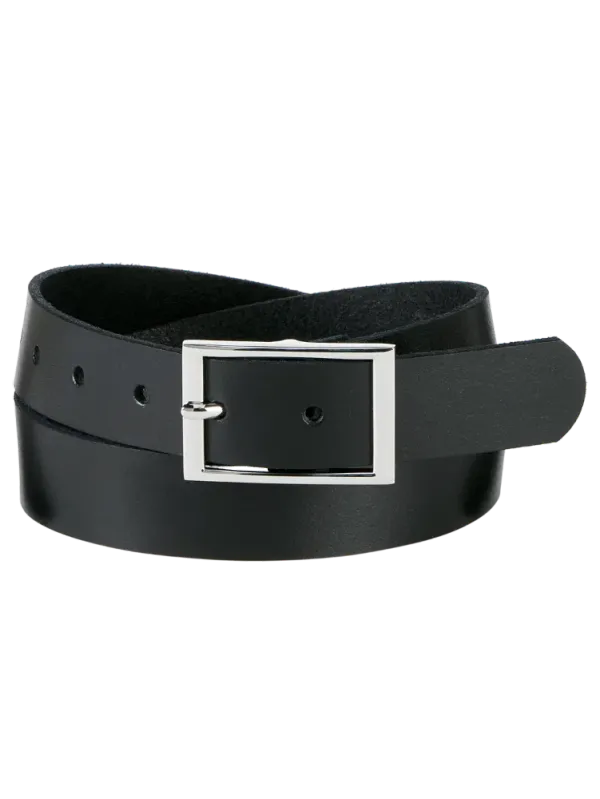 Women's Leather Belt With Rectangle Belt Buckle