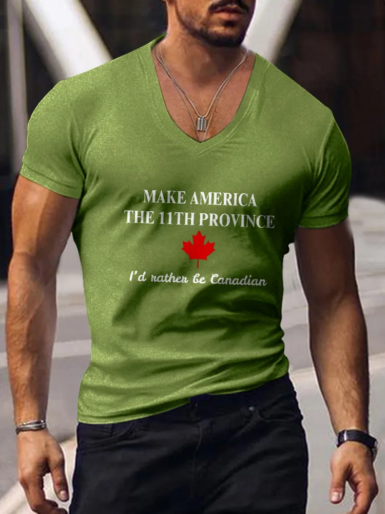 Men's Short Sleeves V-Neck Pure Cotton T-Shirt