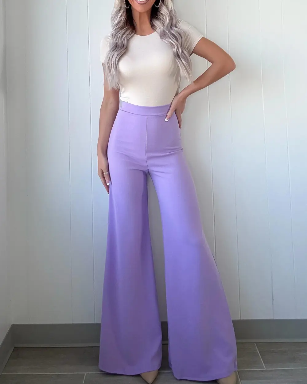 Sophistication Wide Leg Pants - Lavender