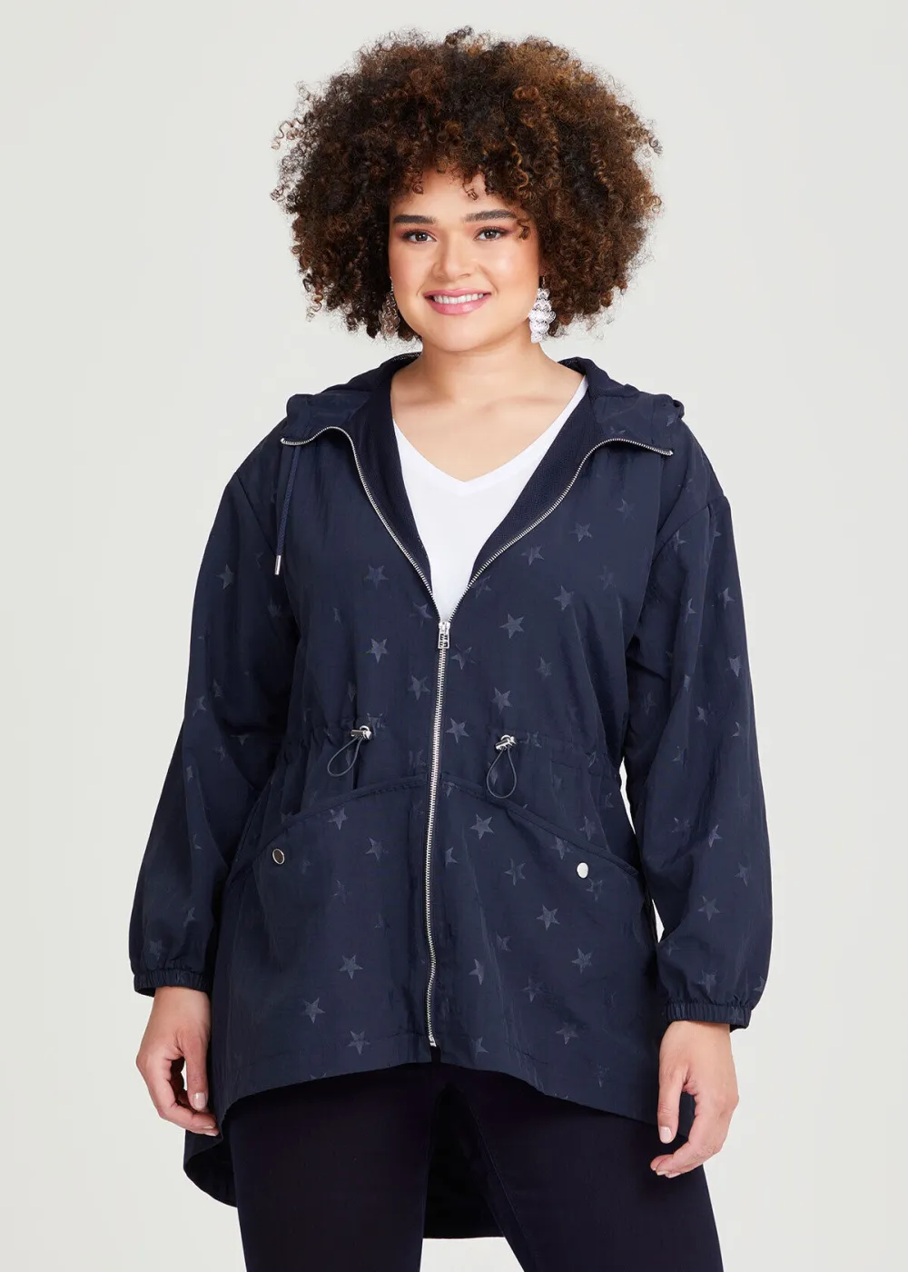 Star Print Zip Jacket
