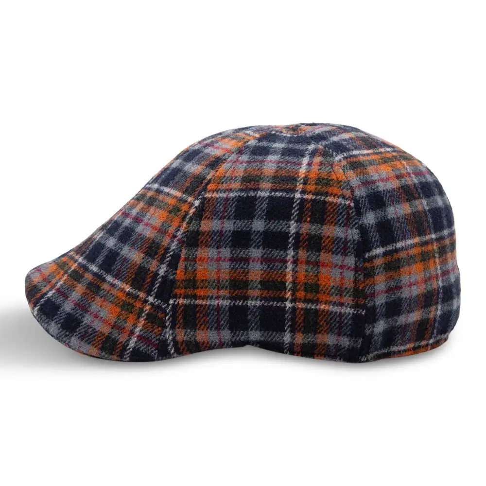 The Underdog Boston Scally Cap - Triumph Orange Plaid