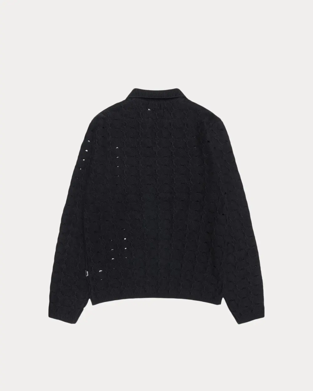 OPEN KNIT COLLARED SWEATER