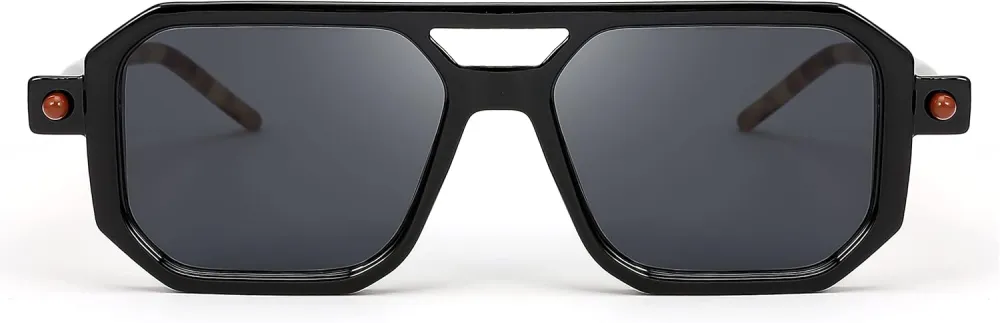 FEISEDY Vintage Square 70s Flat Aviator Sunglasses Women Men Classic Retro Stylish Frame UV400 Sunglasses B2622