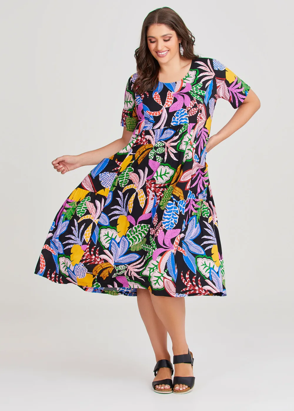 Natural Abstract Palm Dress