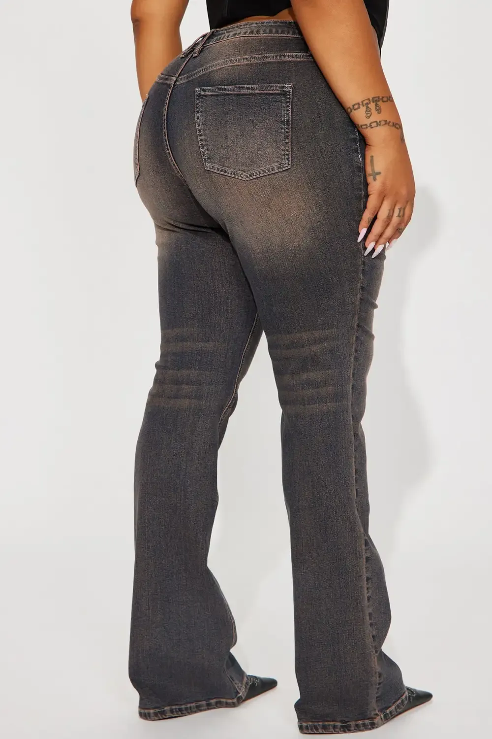 Sahara Tinted Stretch Bootcut Jeans - Dark Wash