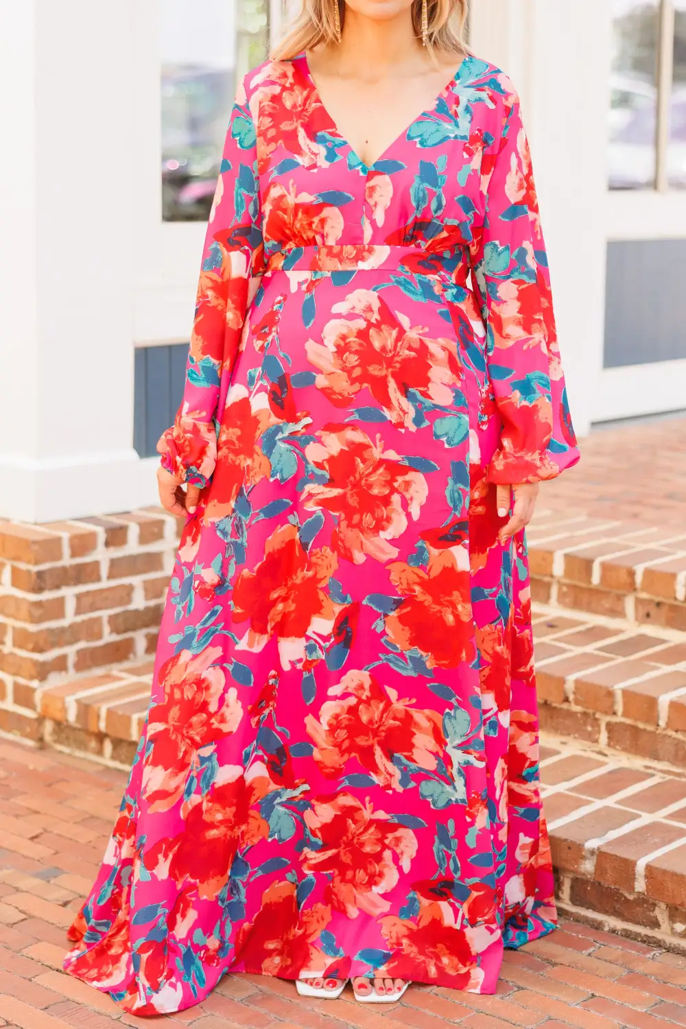 Way Too Complicated Maxi Dress, Fuchsia Multi