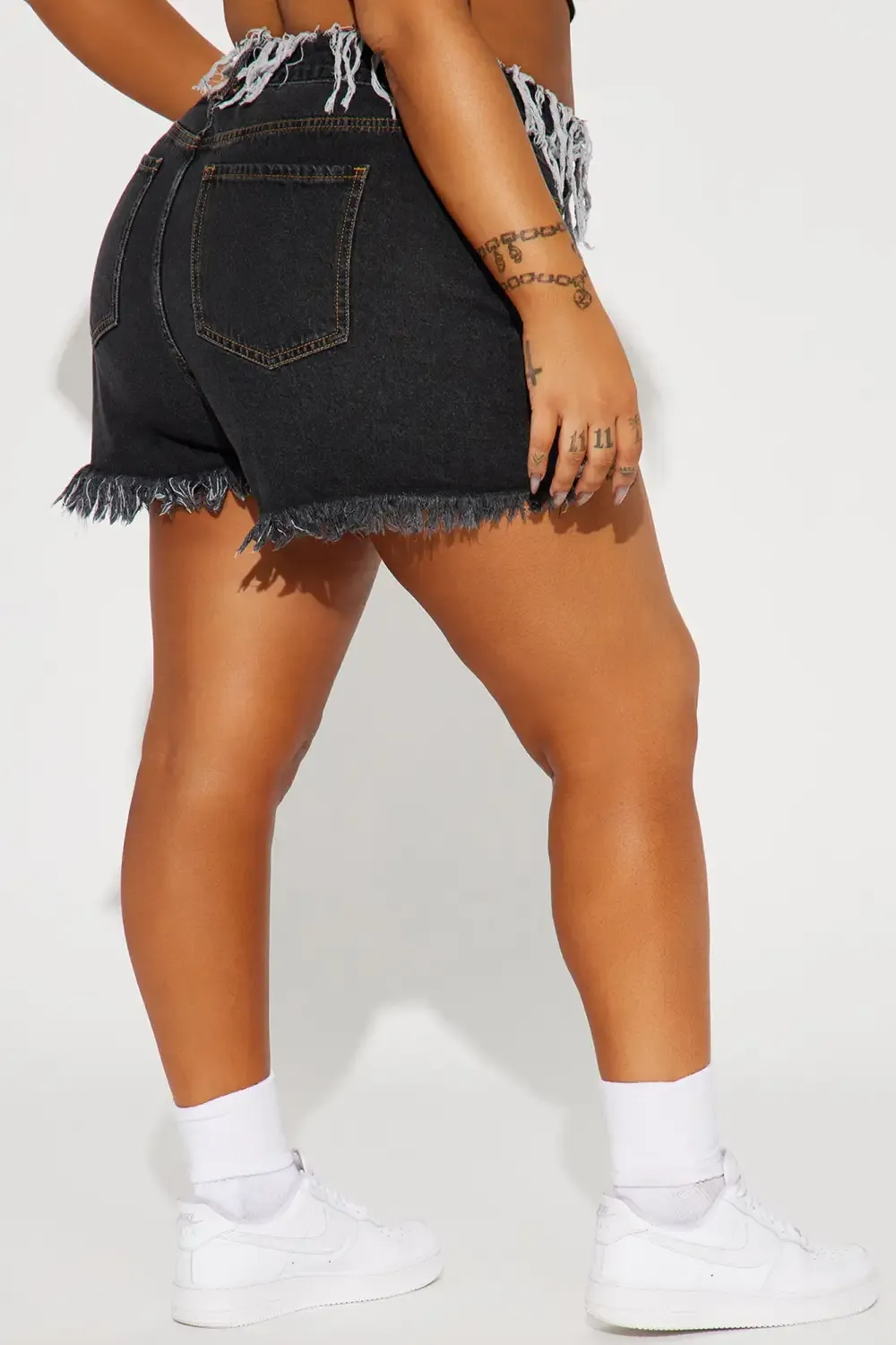 Most Wanted Denim Cut Off Shorts - Black
