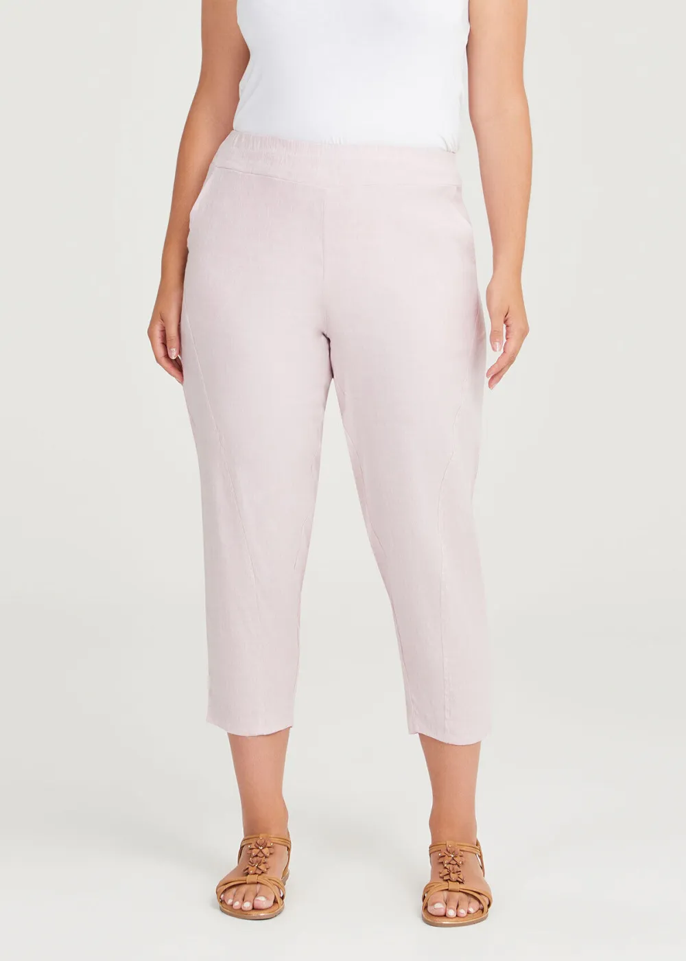 Stretch Linen Lounge Crop Pant