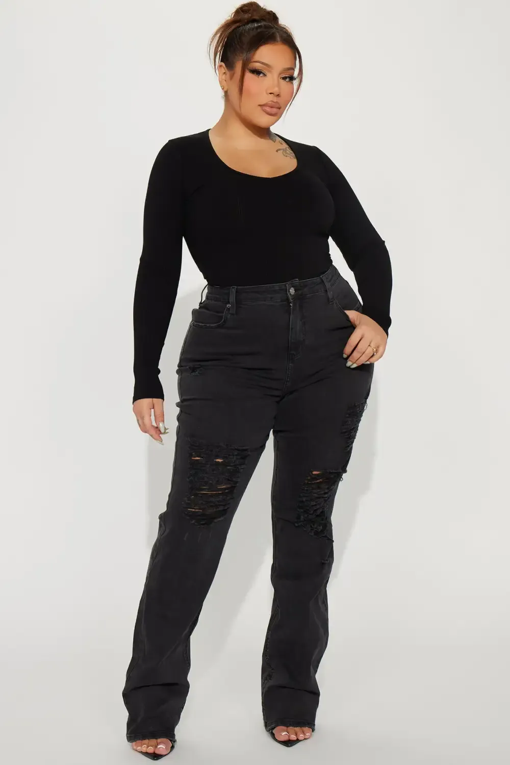 Ma Cherie Slim Straight Jeans - Black Wash