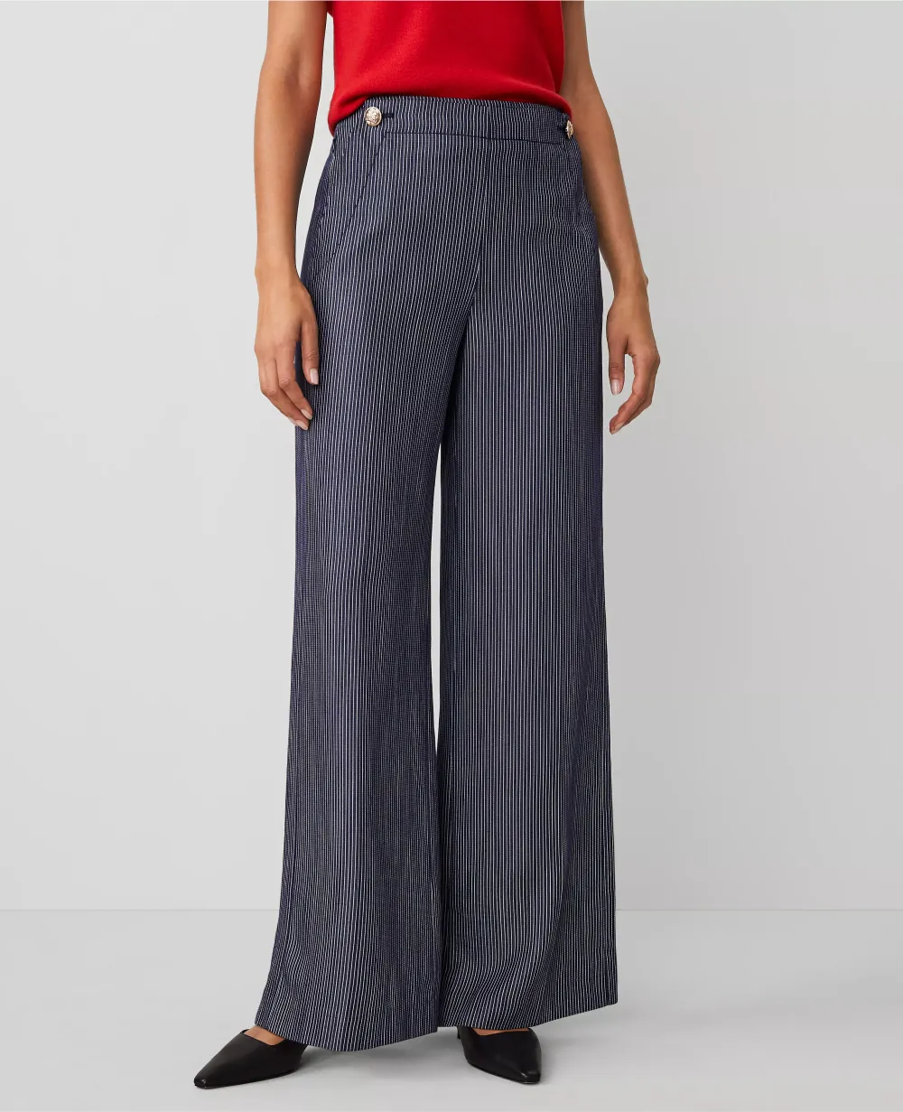 The Wide-Leg Sailor Pant in Pinstripe