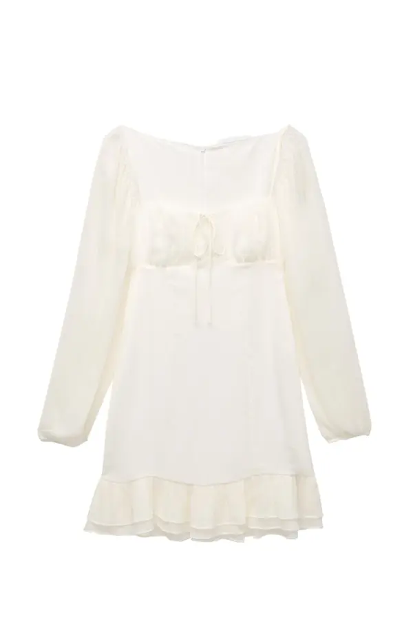 Vestido corto volantes