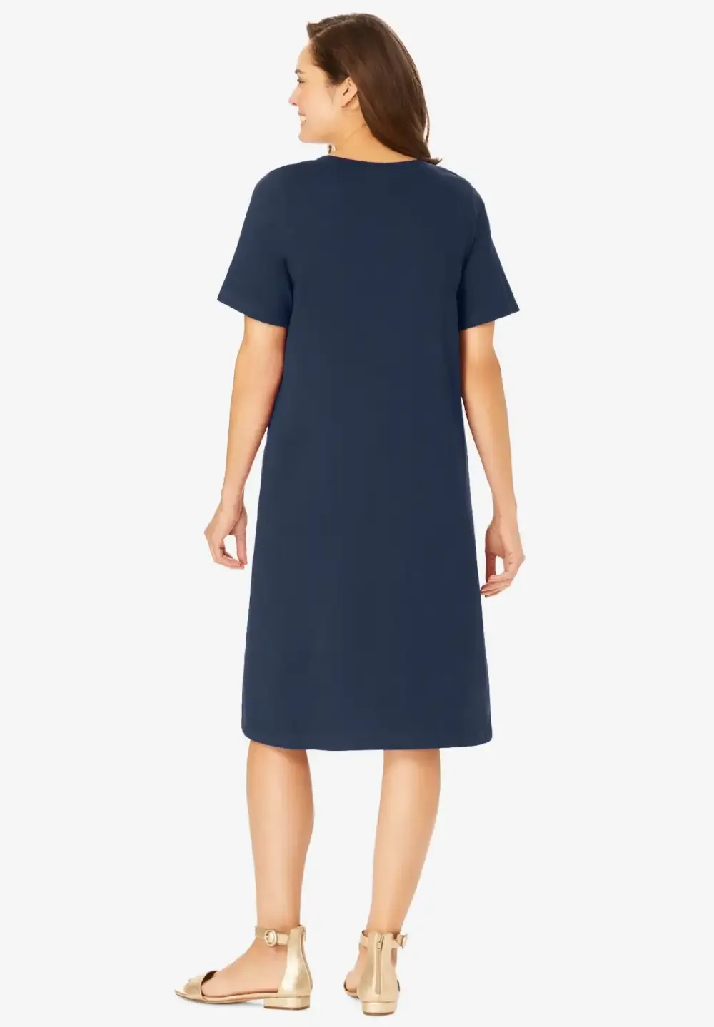 Perfect Short-Sleeve V-Neck Tee Dress